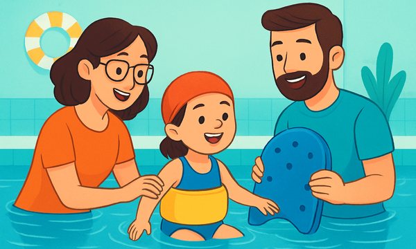 Cartoon illustration: Adaptive Aquatics