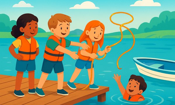 Cartoon illustration: Boating Safety Activities for Kids