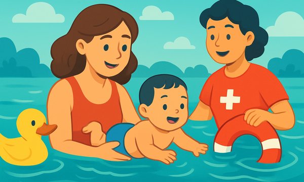 Cartoon illustration: Can a 6-Month-Old Learn to Save Themselves? What Developmental Science Says