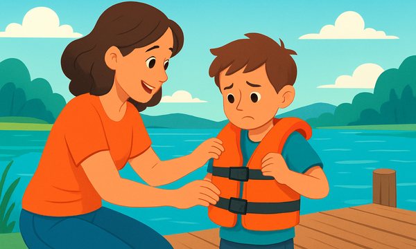 Cartoon illustration: Won&rsquo;t Wear a Life Jacket