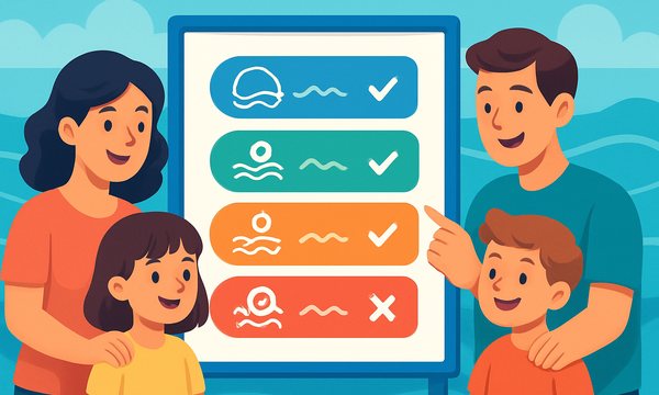 Cartoon illustration: Decoding Swim School Curriculum Names