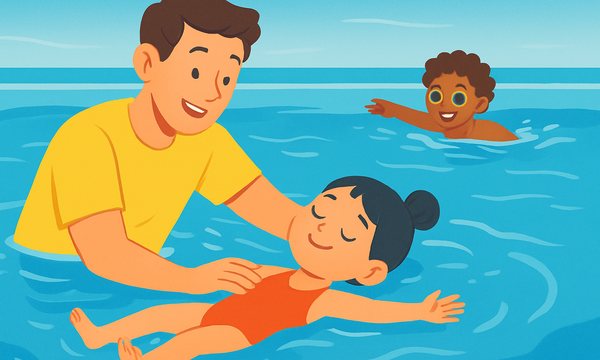 Cartoon illustration: Drown-Proofing Techniques Every Child Should Learn