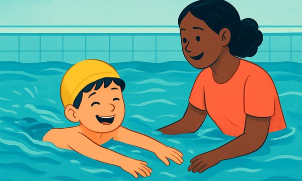 Cartoon illustration: Epilepsy and Swimming Safety