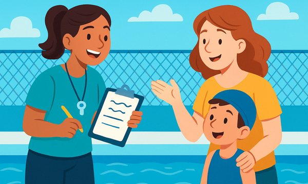 Cartoon illustration: How to Evaluate a Swim Instructor's Feedback in a 30-Minute Lesson