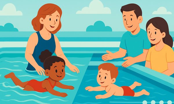 Cartoon illustration: Flow Pools vs Traditional Pools