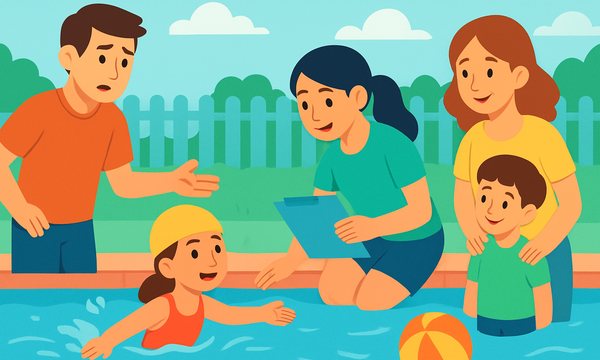 Cartoon illustration: Home Pool Liability