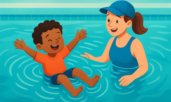 Cartoon illustration: How to Teach Kids to Tread Water