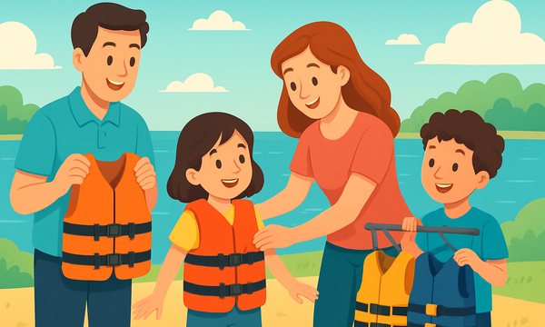 Cartoon illustration: Choosing the Right Life Jacket for Kids