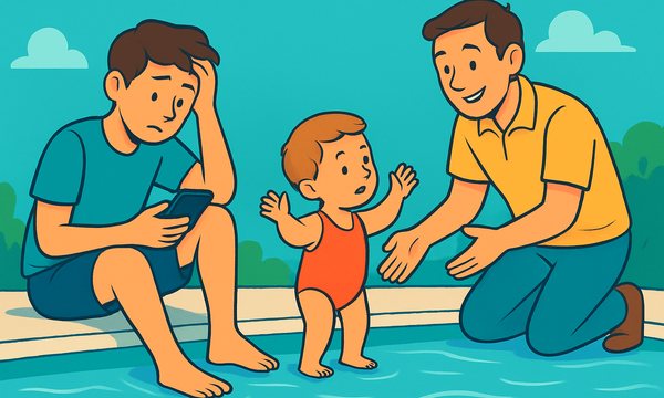 Cartoon illustration: Why Older Siblings Shouldn't Be the Lifeguard