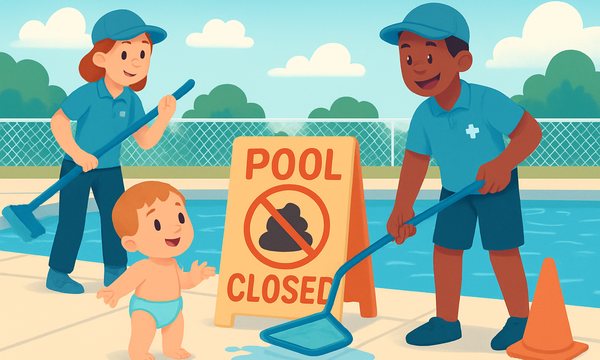 Cartoon illustration: Pool Code Brown Closures