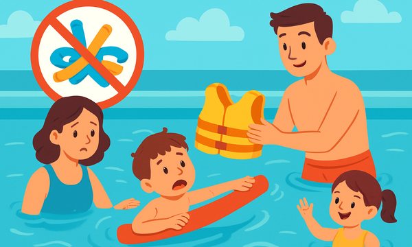 Cartoon illustration: Pool Noodle Safety