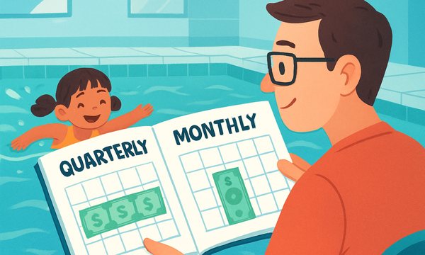 Cartoon illustration: Quarterly vs. Monthly Billing