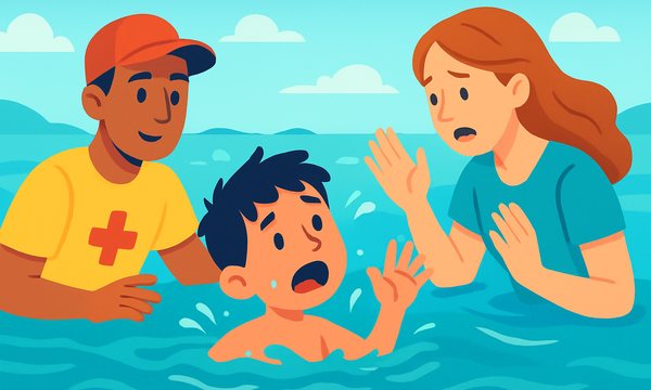 Cartoon illustration: Signs of Drowning