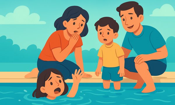 Cartoon illustration: Silent Drowning