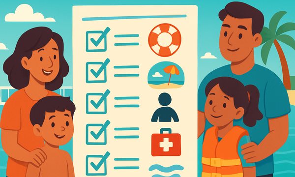 Cartoon illustration: Printable Summer Water Safety Checklist