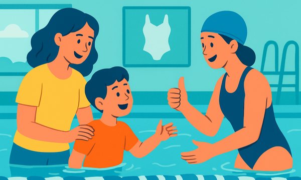Cartoon illustration: Swim Clinics and Intensive Camps