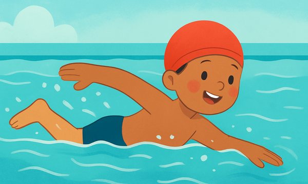 Cartoon illustration: What 'Swim Correctly' Actually Means for a 5-Year-Old