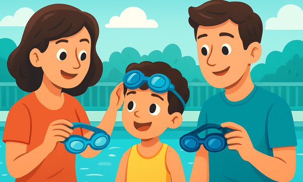 Cartoon illustration: How to Choose Swim Goggles for Kids