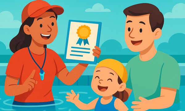 Cartoon illustration: Swim Instructor Certifications Decoded
