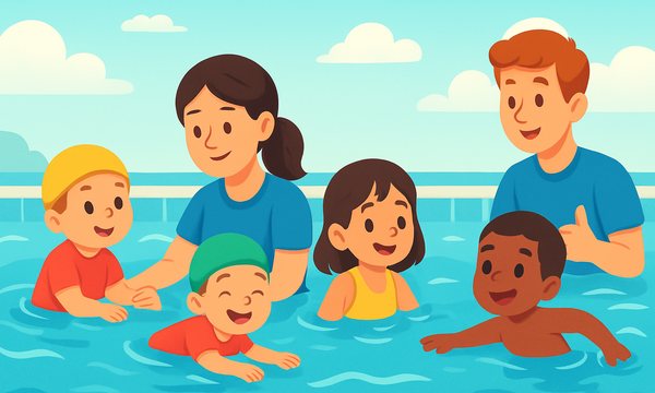 Cartoon illustration: Swim Lesson Levels Explained