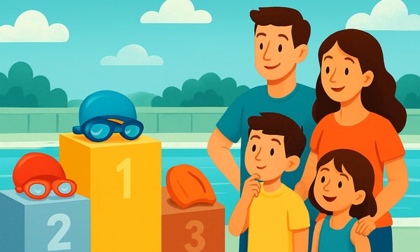 Cartoon illustration: Swim School Membership Tiers: When a Paid Upgrade Is Actually Worth It