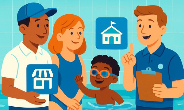Cartoon illustration: Swim School Ownership Models Explained