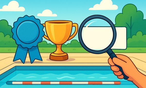 Cartoon illustration: “World’s Largest Swim School” and Other Superlatives Decoded