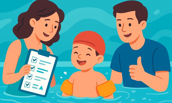 Cartoon illustration: How to Track Your Child's Swimming Progress