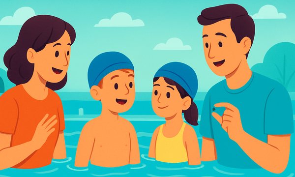 Cartoon illustration: Can Kids with Ear Tubes Swim? Everything Parents Need to Know