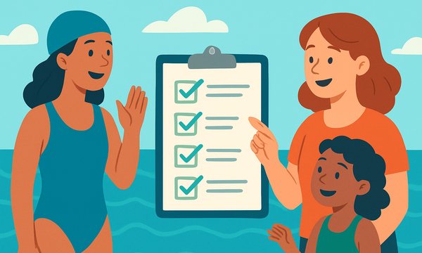 Cartoon illustration: How to Vet a Swim Instructor