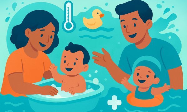 Cartoon illustration: Water Safety for Babies Under 1