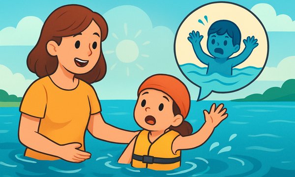 Cartoon illustration: 10 Water Safety Myths That Put Kids at Risk
