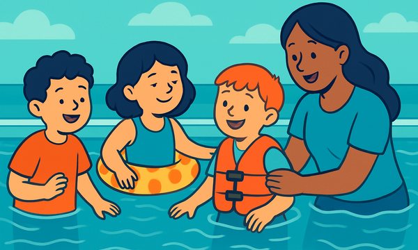Cartoon illustration: Water Safety for Special Needs Kids