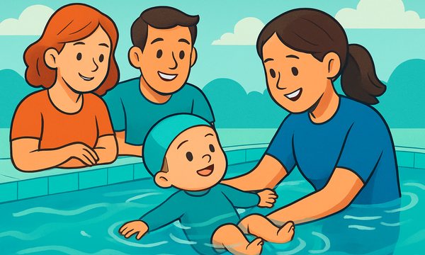 Cartoon illustration: What to Expect at Your Child's First ISR-Style Survival Lesson