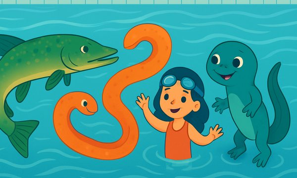 Cartoon illustration: YMCA Swim Level Names Decoded