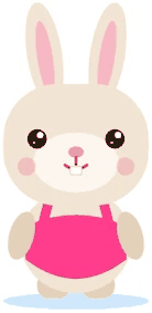 Tilly, a rabbit in a hot pink swimsuit